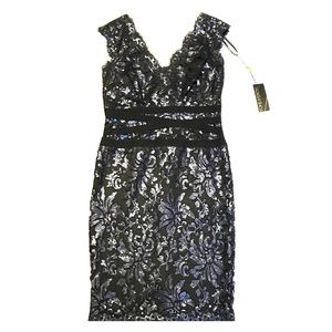 NWT Tadashi Shoji Lace Dress Navy Black